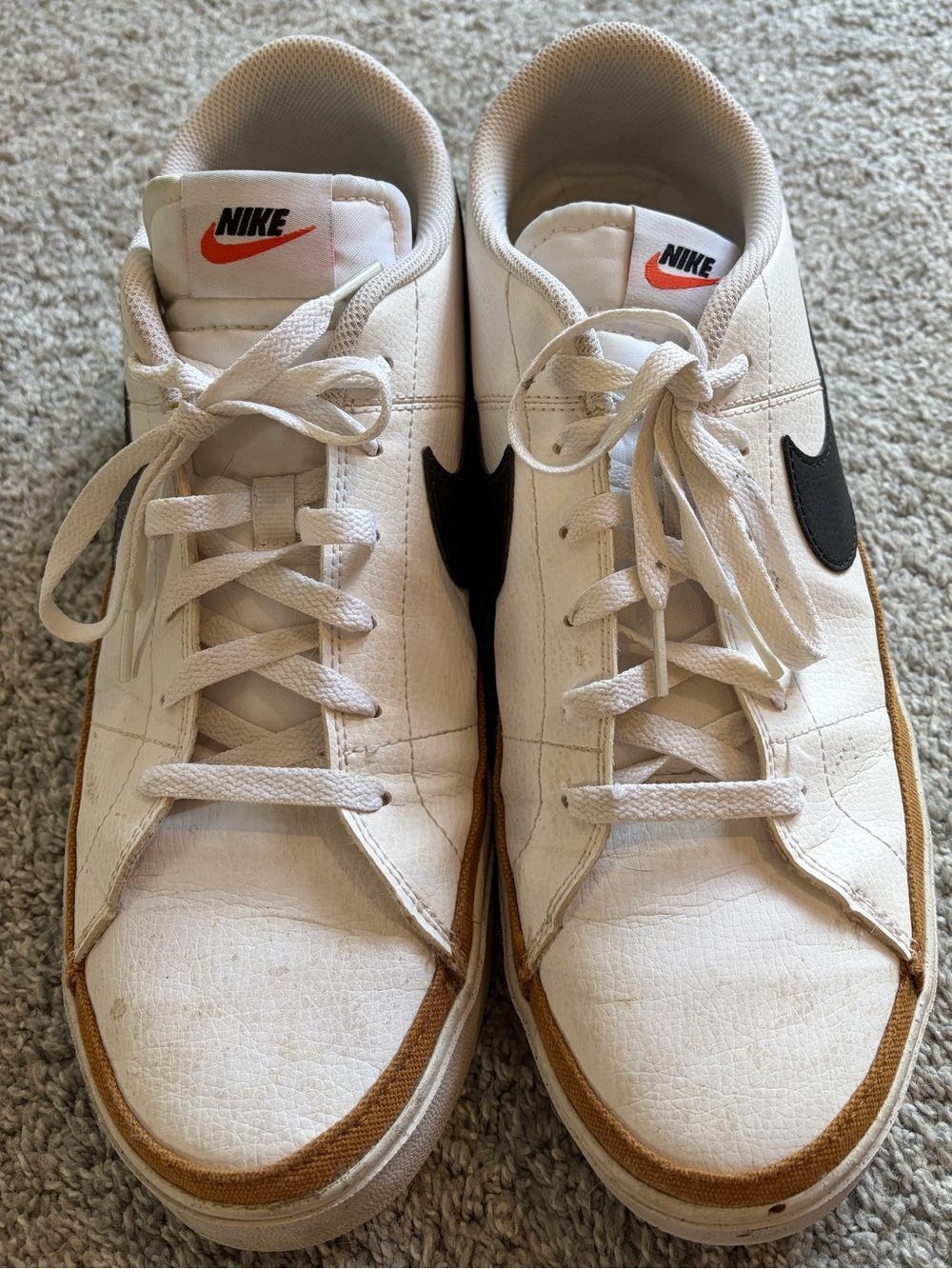 Nike Court Legacy Men’s Shoes in White/Desert Ochre/Black Size 13
